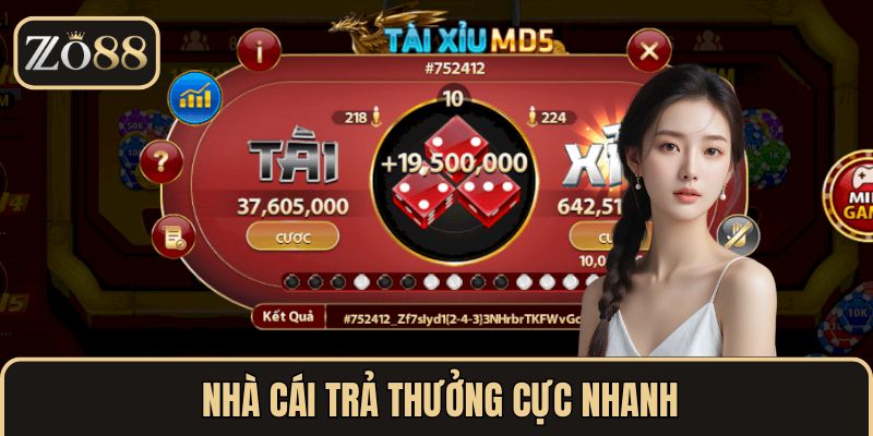 Tốc độ trả thưởng nhanh chóng